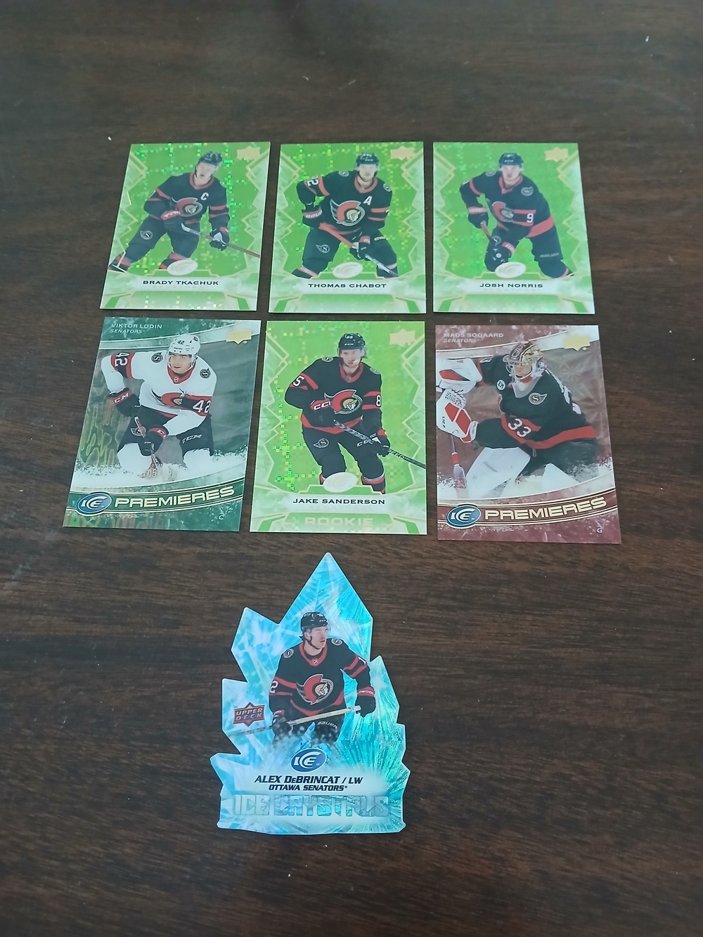 2021 -22 Upper Deck Ice Ottawa Senators Lot. Jake Sanderson Rookie And # Cards